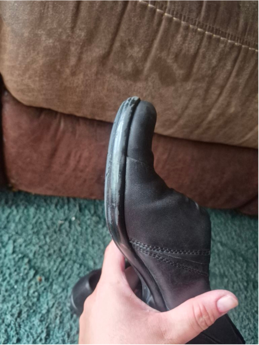 Clarks Women's Black Leather Shoes Ankle Booties Clogs 6M - Picture 14 of 16